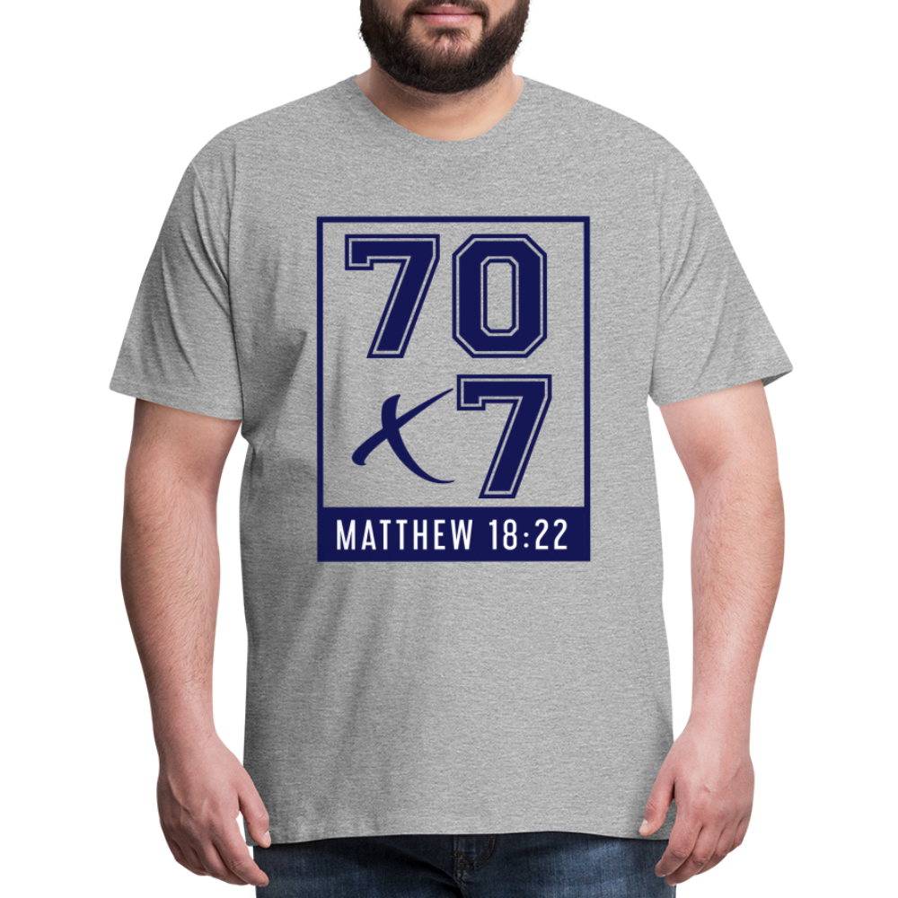 "70x7 Navy Design"Unisex Classic Gray T-Shirt - heather gray