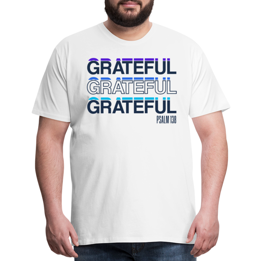 "Grateful" Unisex Classic White T-Shirt - white