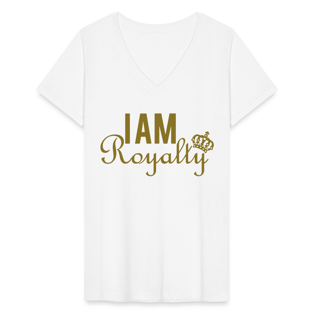 "I AM Royalty" Women's V-Neck T-Shirt (Gold) - white