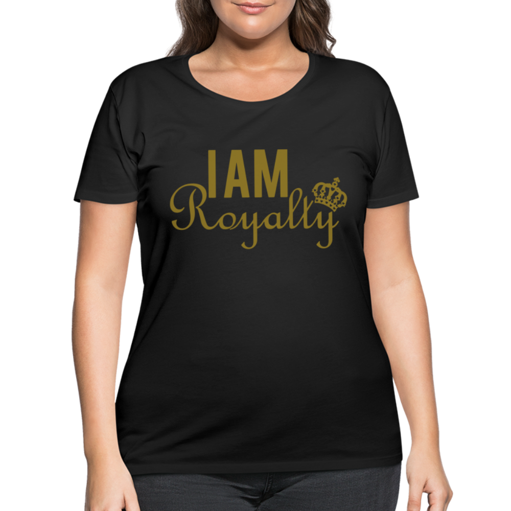 "I AM Royalty" Women’s Curvy T-Shirt (Gold Metallic) - black