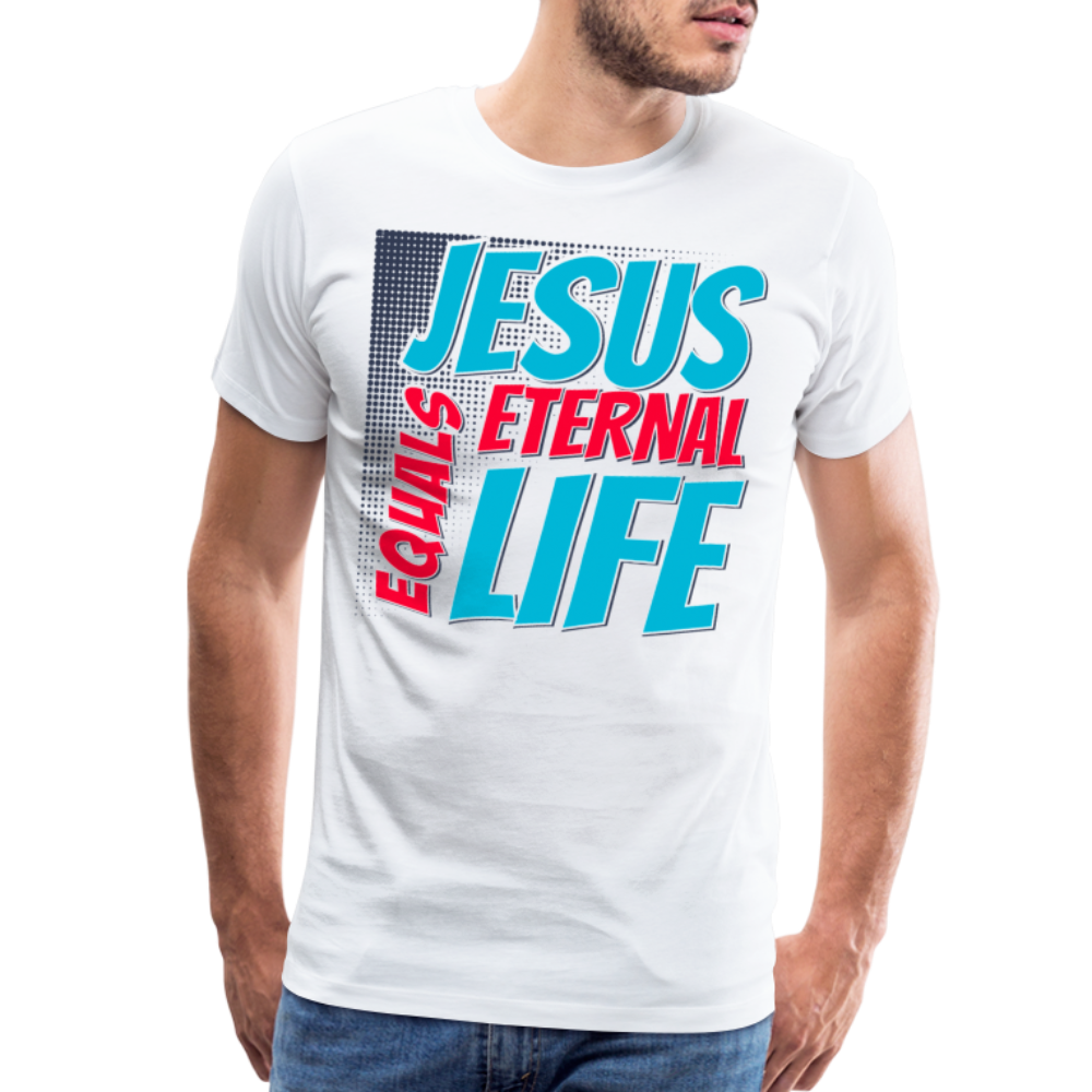 "Jesus = Eternal Life" Unisex Classic White T-Shirt - white