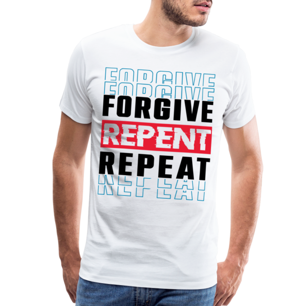 Forgive Repent Repeat Unisex Classic White T-Shirt - white