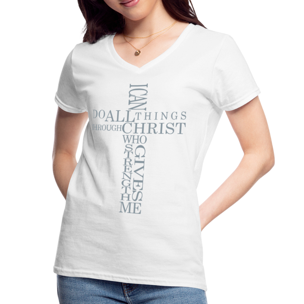 "I Can Do All Things Through Christ" Women’s Premium T-Shirt - white