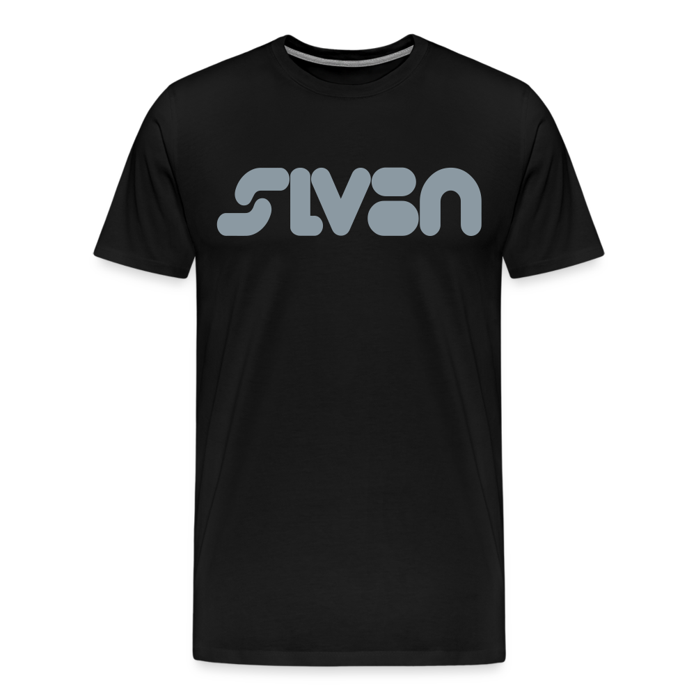 "SLV8N" Metallic Silver Print Men's Premium T-Shirt - black