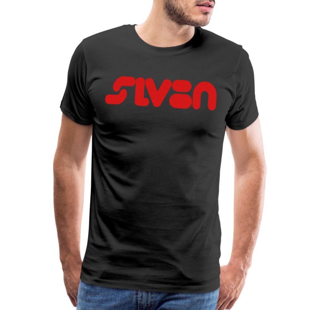 "SLV8N" Red Print Men's Premium T-Shirt - black