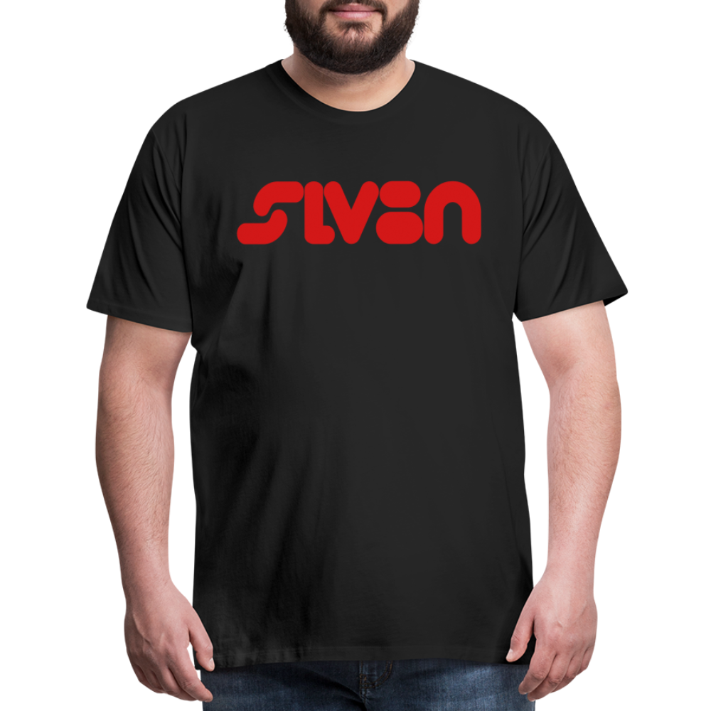"SLV8N" Red Print Men's Premium T-Shirt - black
