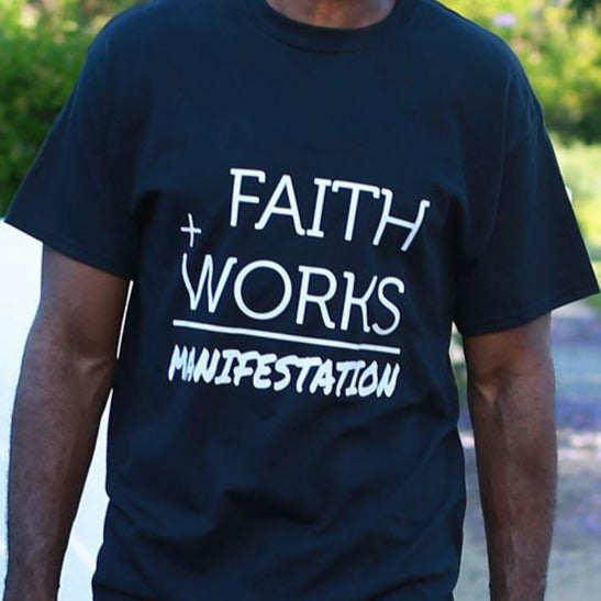 "Faith + Works = Manifestation" White Men's Premium T-Shirt