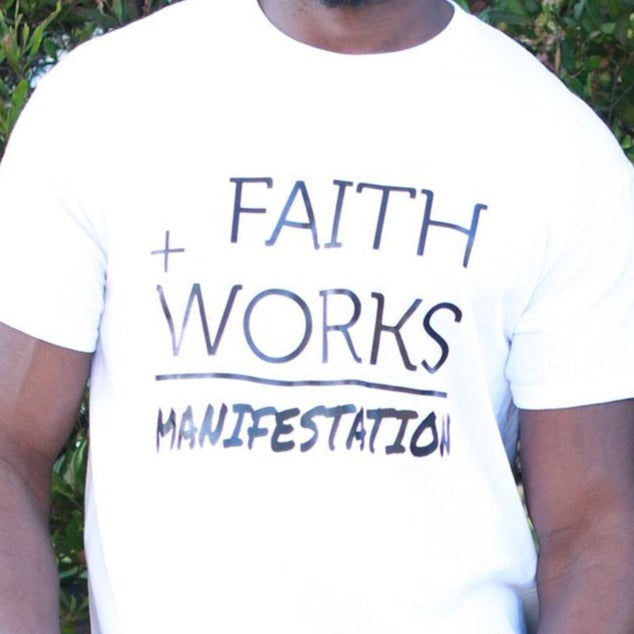 "Faith + Works = Manifestation" Black Men's Premium T-Shirt