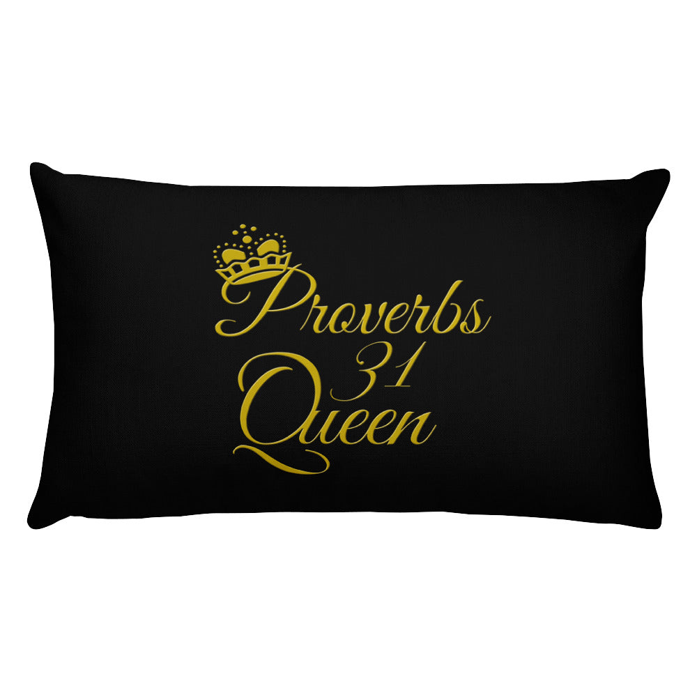 "Proverbs 31 Queen" Black Pillow