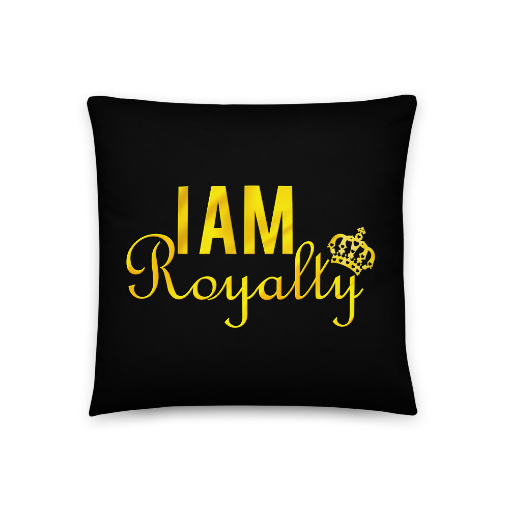 "I Am Royalty" Black Pillow