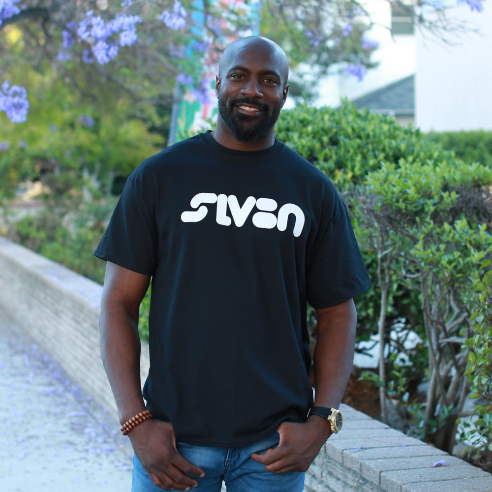 "SLV8N" White Print Men's Premium T-Shirt
