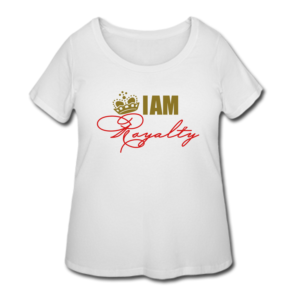 "I AM royalty" V.2 Women’s Curvy T-Shirt (Gold Metallic and Red) - white
