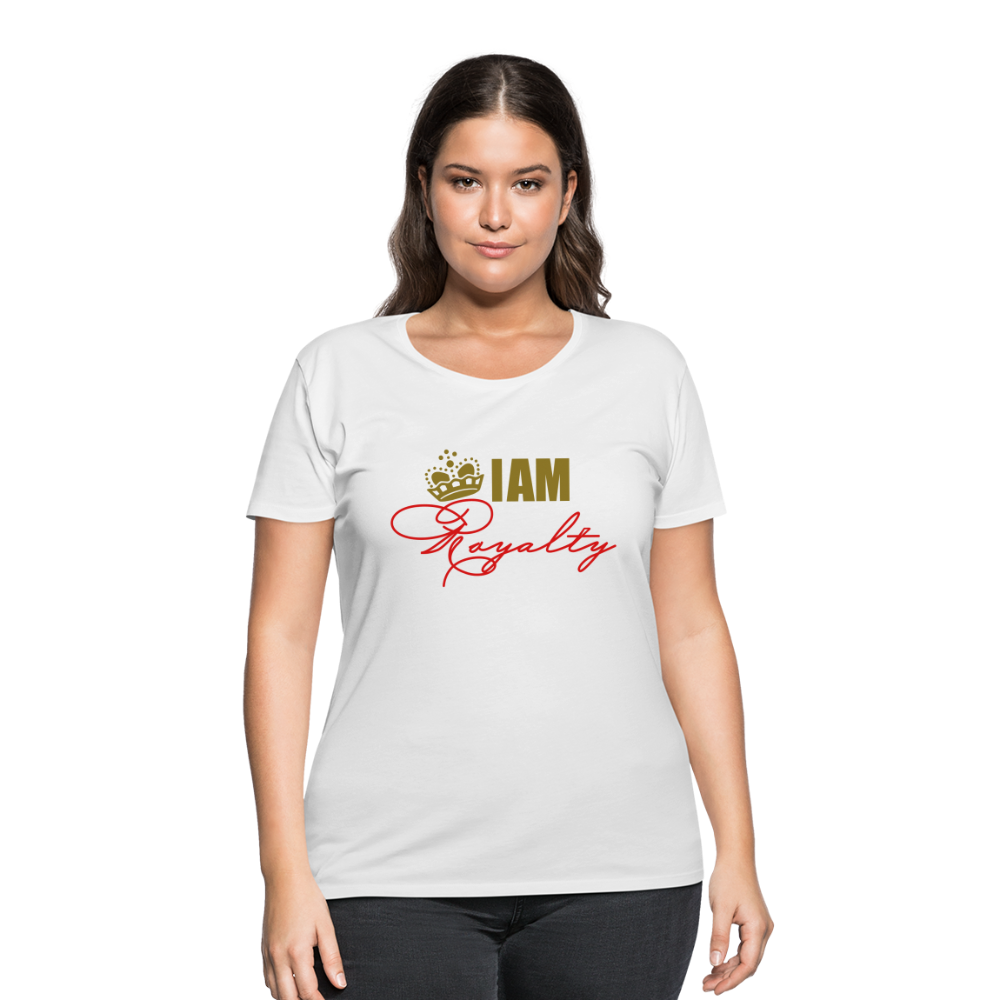 "I AM royalty" V.2 Women’s Curvy T-Shirt (Gold Metallic and Red) - white