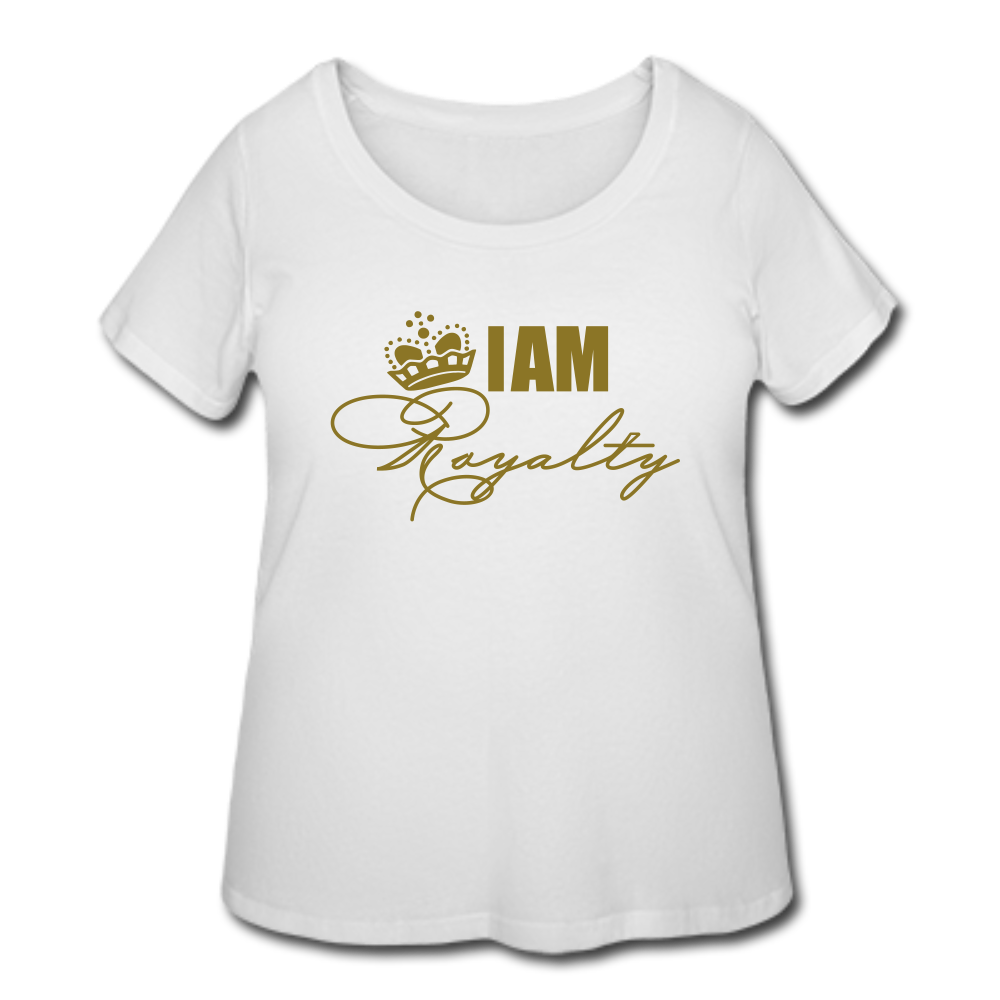 "I AM Royalty" V.2 Women’s Curvy T-Shirt (Gold Metallic) - white