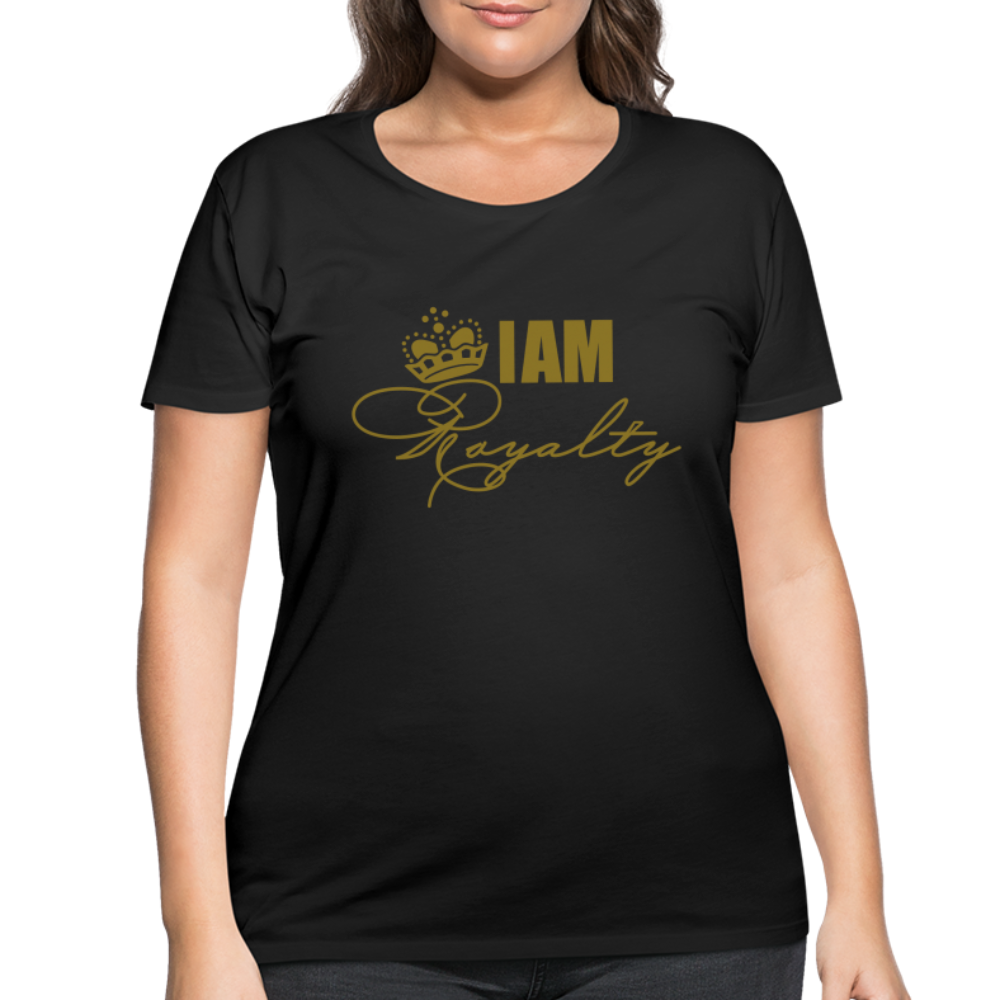 "I AM Royalty" V.2 Women’s Curvy T-Shirt (Gold Metallic) - black