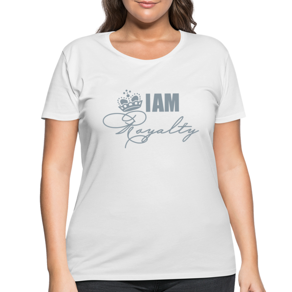"I AM Royalty" V.2 Women’s Curvy T-Shirt (Silver Metallic) - white