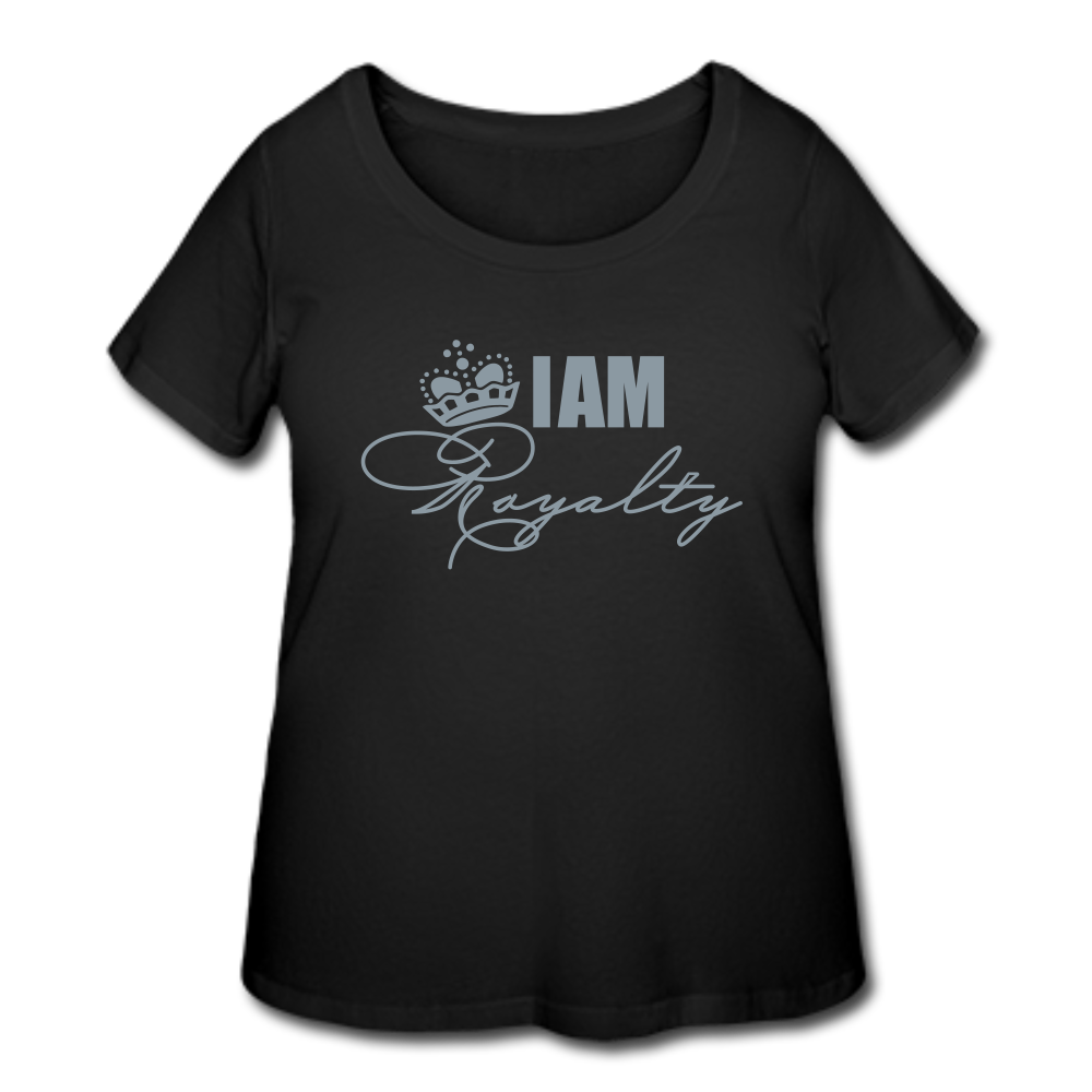 "I AM Royalty" V.2 Women’s Curvy T-Shirt (Silver Metallic) - black