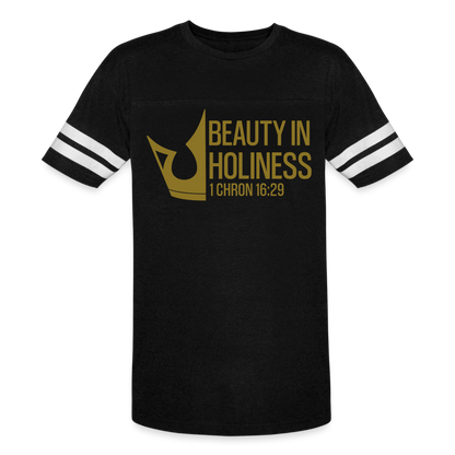 "Beauty in Holiness" Vintage Sport T-Shirt - black/white