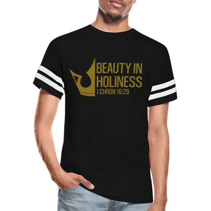 "Beauty in Holiness" Vintage Sport T-Shirt - black/white