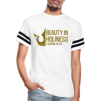 "Beauty in Holiness" Vintage Sport T-Shirt - white/black