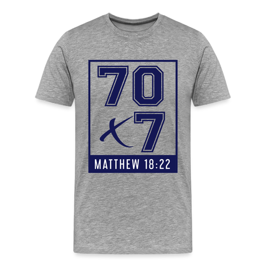 "70x7 Navy Design"Unisex Classic Gray T-Shirt - heather gray