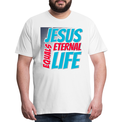 "Jesus = Eternal Life" Unisex Classic White T-Shirt - white