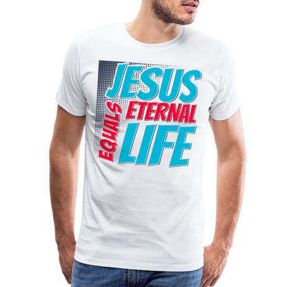 "Jesus = Eternal Life" Unisex Classic White T-Shirt - white