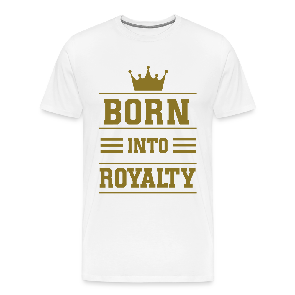 "Born Into Royalty" Men's Tri-Blend V-Neck T-Shirt (Metallic Gold) - white