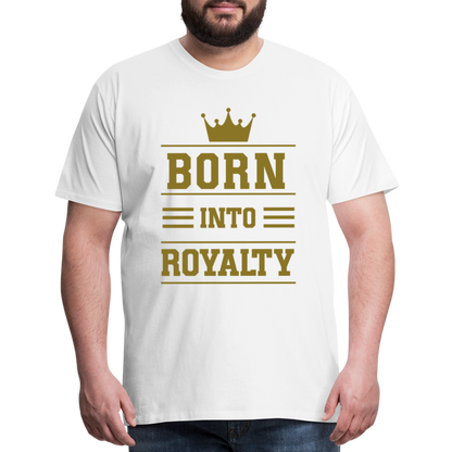 "Born Into Royalty" Men's Tri-Blend V-Neck T-Shirt (Metallic Gold) - white