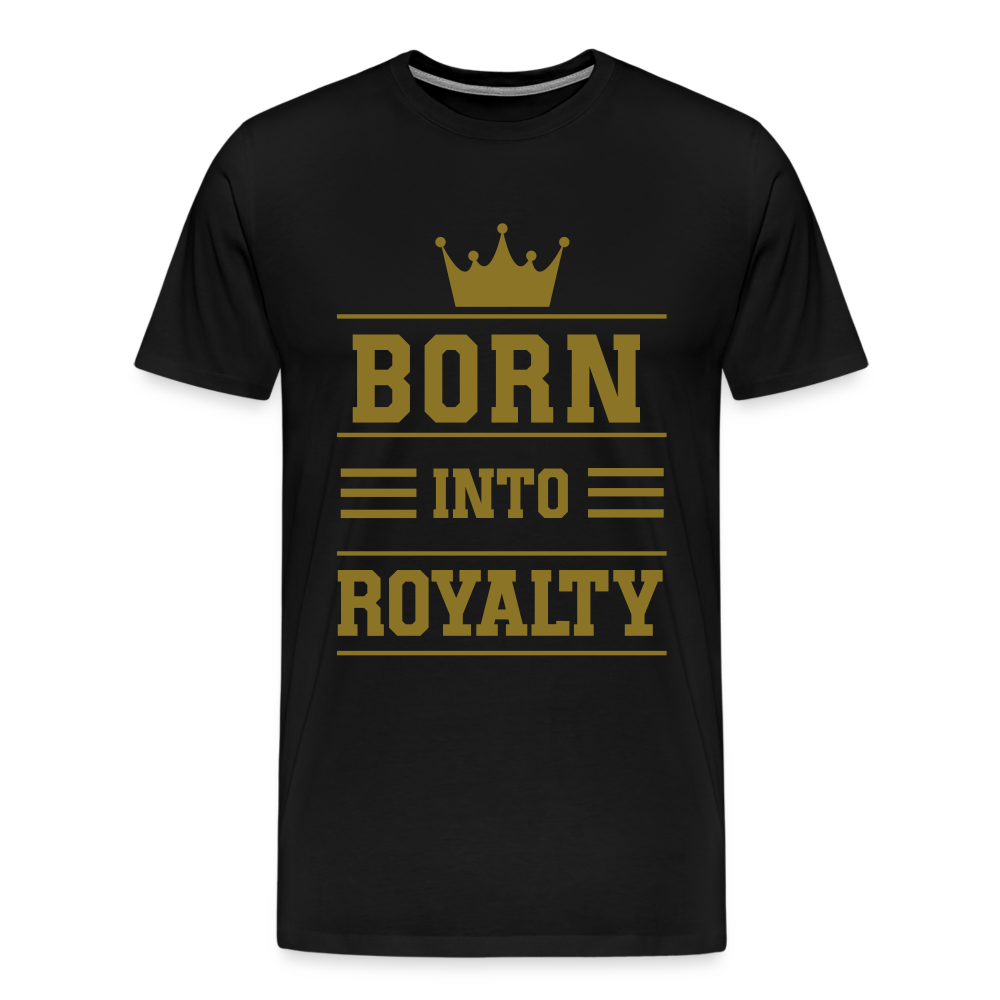 "Born Into Royalty" Men's Tri-Blend V-Neck T-Shirt (Metallic Gold) - black