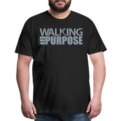 "Walking In Purpose" Silver Metallic Men's Premium T-Shirt - black