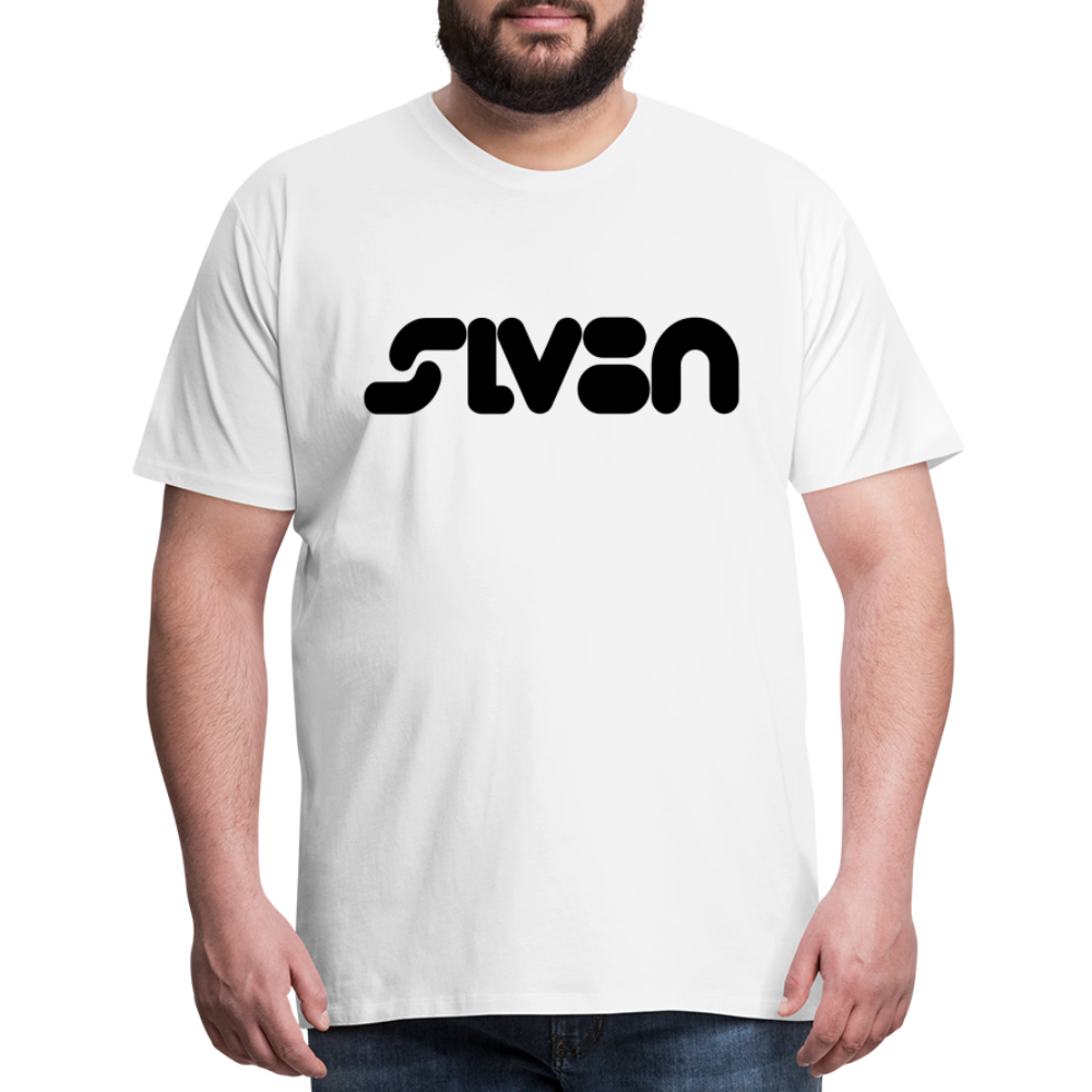 "SLV8N"  Black Print Men's Premium T-Shirt - white