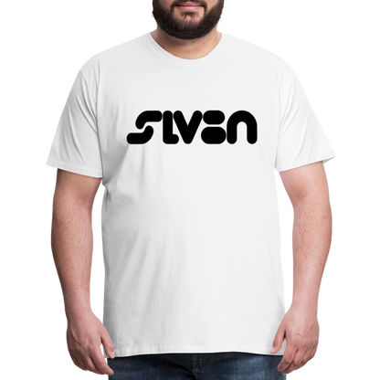 "SLV8N"  Black Print Men's Premium T-Shirt - white