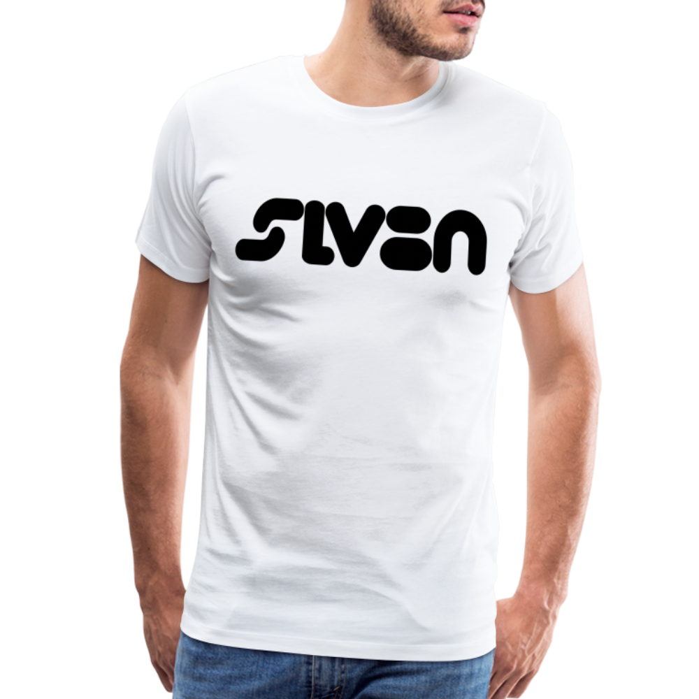 "SLV8N"  Black Print Men's Premium T-Shirt - white