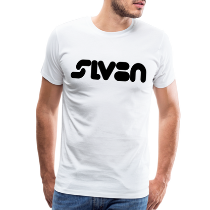 "SLV8N"  Black Print Men's Premium T-Shirt - white