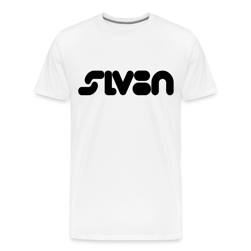 "SLV8N"  Black Print Men's Premium T-Shirt - white