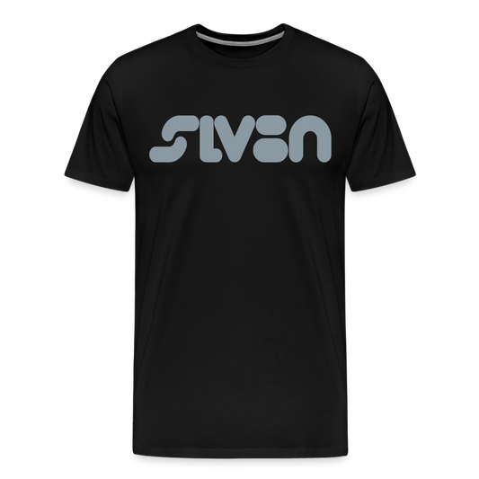 "SLV8N"  Metallic Silver Print  Men's Premium T-Shirt - black