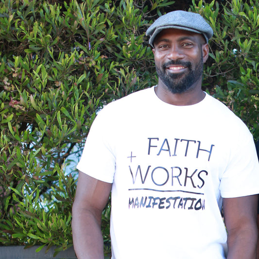 "Faith + Works = Manifestation" Black Men's Premium T-Shirt